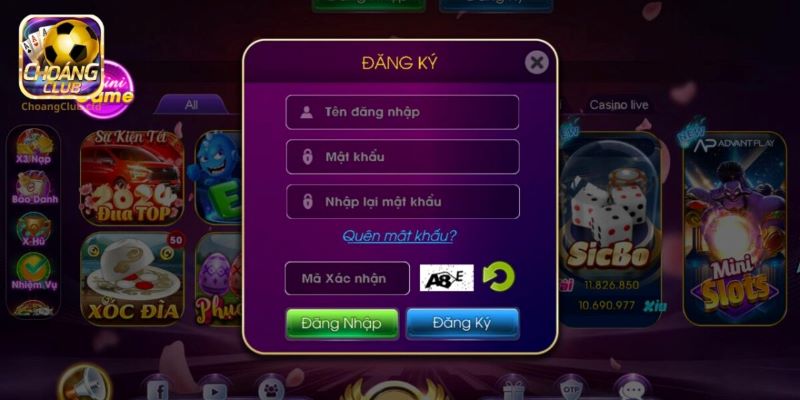 Hướng dẫn đăng ký tài khoản Choang club nhà cái casino hàng đầu